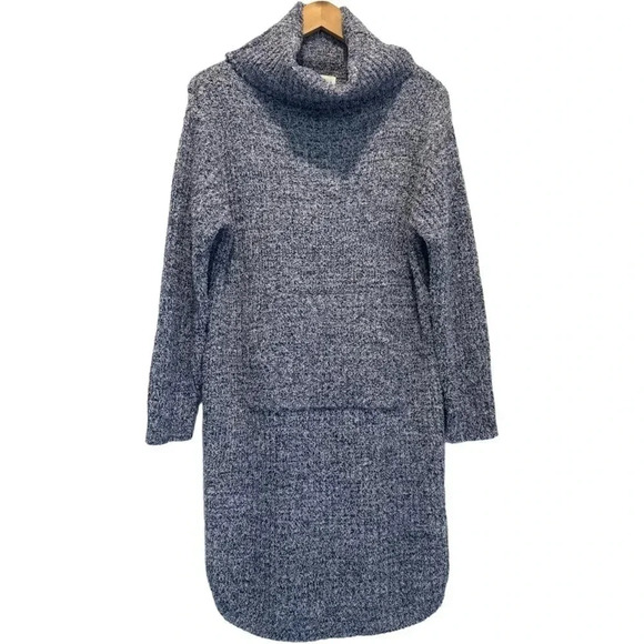 SOFTIES | Marshmallow Slouch Turtleneck Lounger Dress | Plush Pajama Blue | S/M - Picture 8 of 10